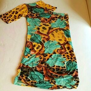 Meow leopard floral dress from Brazil